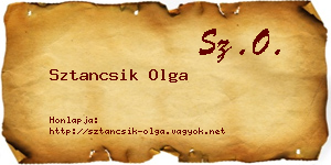 Sztancsik Olga névjegykártya