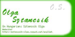 olga sztancsik business card